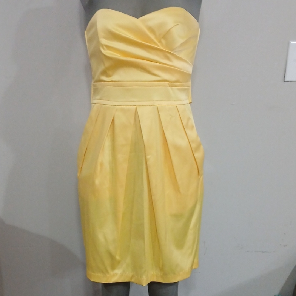 Teeze Me Strapless Yellow Dress